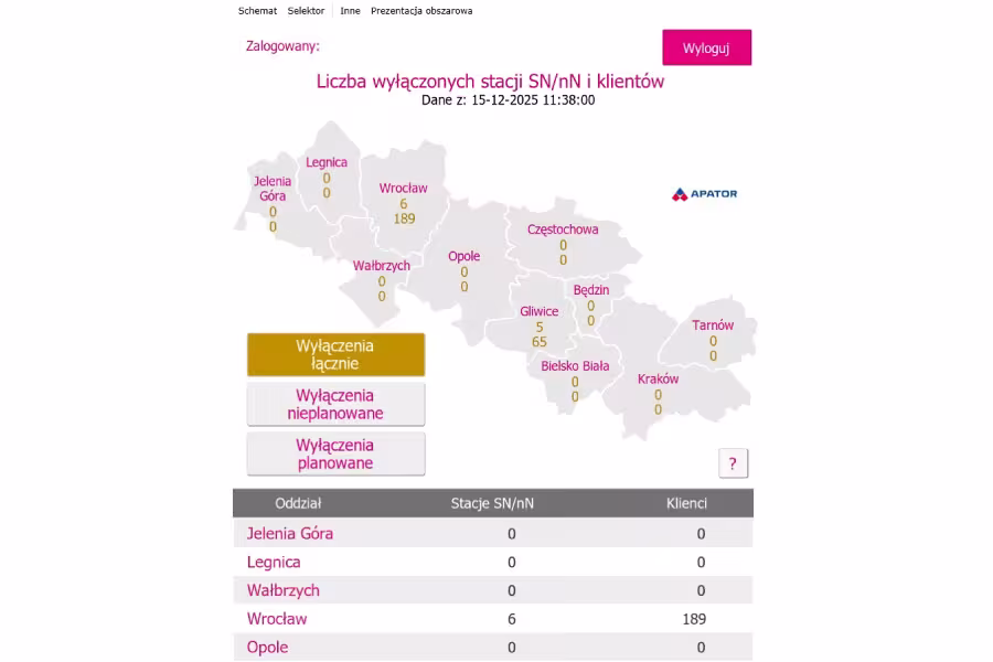 Raporty menedżerskie - wyłączenia 